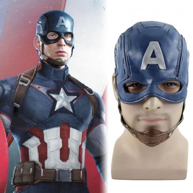 Marve's Superhero Captain America cosplay latex Adult Mask Halloween Party acting mask