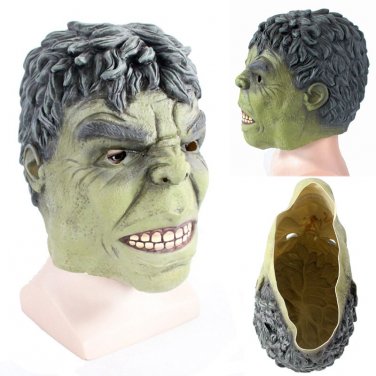 Marve's Superhero Robert Bruce Banner Hulk cosplay latex Adult Mask Halloween Party acting mask