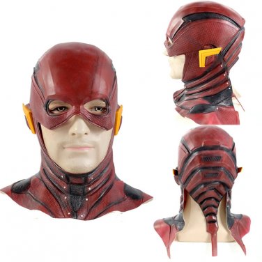 DC's SuperheroThe Flash cosplay latex Adult Mask with a little chest Halloween Party acting mask