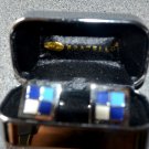 Cufflink Modern Design  Square Metalic blue white  Color Fratello  BRAND NEW