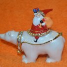DEPARTMENT 56 BEJEWELED COLLECTION SANTA ONPOLAR BEAR  JEWELED BOX NEW IN BOX
