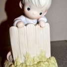 Precious Moments "IT MAY BE GREENER,BUT IT'S JUST AS HARD TO CUT #163899 NEW