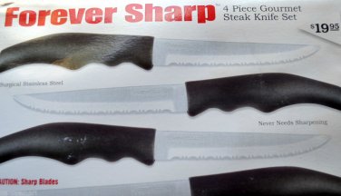 Forever Sharp 4 Piece Gourmet Steak Knife Set BRAND NEW IN BOX
