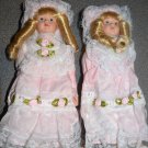 SET OF 2 BEAUTIFUL PORCELAIN DOLLS  "FRIENDS TILL THE END OF TIME" BRAND NEW