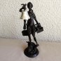 PIGEON LADY CAST BRONZE HOTEL FRONT DESK SERVICE BELL 15" TALL