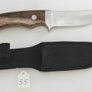Camping Knife - Nylon Sheath - 2 Tone Brown Wood