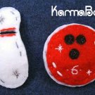 Bowling Pin & Ball Set - Big Girl Felt Hair Clips