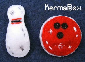 Bowling Pin & Ball Set - Big Girl Felt Hair Clips