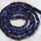 Micro faceted Dazzling IOLITE 3-3.5mm Rondelle Gemstone Beads 14" strand A++