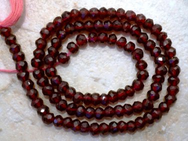 GARNET 4.5-5mm Micro "FACETED Round" Gemstone Beads 14" strand