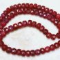 Real Ruby 3-3.5mm (15 Precious Faceted Rondelle) Gemstone Beads 4.5 ctw A Grade
