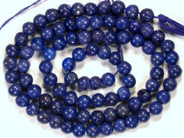 Natural Afgani 6-6.5mm Round LAPIS Gemstone Beads 14.5"
