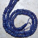 TANZANITE 3-4mm PLAIN Rondelle Gemstone Beads 6" Strand 22 Ctw