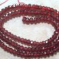 Micro Faceted Rhodolite GARNET 3.5-4 mm FACETED Rondell Beads 14" strand