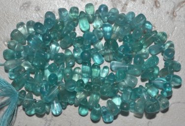 Apatite 5- 8mm long Sidedrill Drops Gemstone Beads 13.5" Strand (~130 beads)