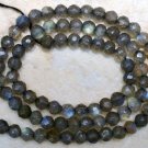 Natural LABRADORITE 4-4.5mm FACETED Round Gemstone Beads 14" Strand