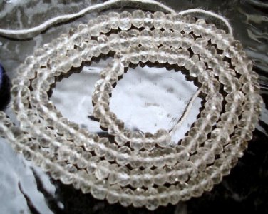 Micro FACETED CRYSTAL 4mm Rondelle Gemstone Beads 14"