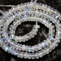 Micro Faceted Fire Rainbow Moonstone LARGE 5.5-6mm Rondelle Gemstone 14" Str A++