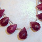 Real RUBY 13-16mm X 8-10mm (1 Faceted Drops) Briolette Grade "B"