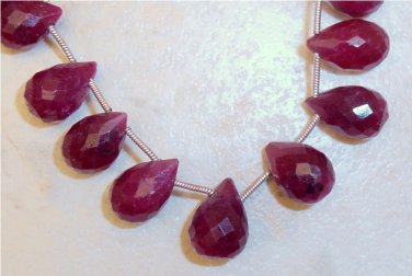 Real RUBY 13-16mm X 8-10mm (1 Faceted Drops) Briolette Grade "B"