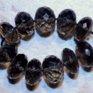 Micro Faceted SMOKY Quartz 6-7.5mm (5 Rondelle Beads) Select-a-Size