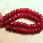 Real Ruby 3.6-4.0mm (50 Precious Faceted Rondelle Beads) Gemstones Select-A-Size