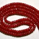 Precious Ruby 2.5-3mm Faceted Rondelle Gemstone 8" Str ~110 Pcs (Pick A Weight)