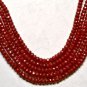 Precious Ruby 2.5-3mm Faceted Rondelle Gemstone 8" Str ~110 Pcs (Pick A Weight)