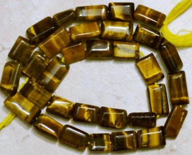 Tigereye 10-12mm x 7-8mm Chicklet Gemstone Beads 14" Strand