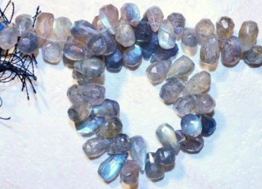 Natural LABRADORITE 7x4mm (10 FACETED Drop Briolettes) 7.5 Ctw