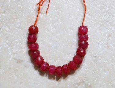 Real Ruby 3.6-3.8mm Precious (15 Faceted Rondelle) Gemstone Beads 6.5 Carats