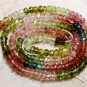 Micro Faceted Multi TOURMALINE 3-4 mm Rondelle Gemstone Beads 14" Strand A+