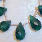 Real Emerald 10x6.5mm (2 Faceted Drops) Briolette 10Ctw