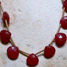 Real Precious Ruby 6.5-8.5mm (5 Pcs Faceted HEART) Sidedrill Dops