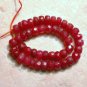 Real Ruby 4+mm Precious Faceted Rondelle Beads 5" long Strand Select-A-Size