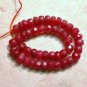 Real Ruby 4+mm Precious Faceted Rondelle Beads 5" long Strand Select-A-Size