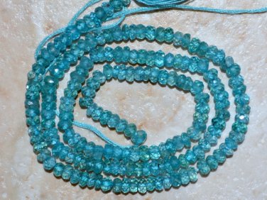 Micro Faceted APATITE 3-3.5mm Fine Quality Rondelle Gemstone 15" Strand A+++