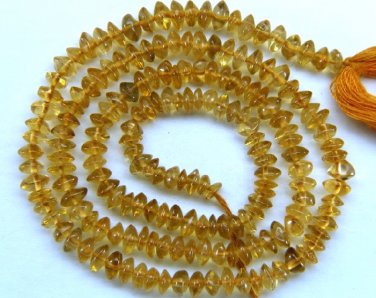 CITRINE 4.5-5mm BUTTON Gemstone Beads 14" strand