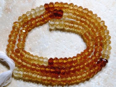 Micro FACETED Hessonite Garnet Large 4.5-5mm Rondelle Gemstone Beads14" Str A++