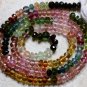 Micro FACETED TOURMALINE 3.5-4 mm Rondelle Gemstone 14" Strand A++