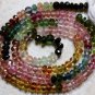 Micro FACETED TOURMALINE 3.5-4 mm Rondelle Gemstone 14" Strand A++