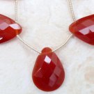 FACETED CARNELIAN CHALCY 22mm PEAR (2 Pcs -1 Pair) 24Ct