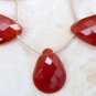 FACETED CARNELIAN CHALCY 22mm PEAR (2 Pcs -1 Pair) 24Ct
