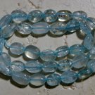 Crystal Blue QUARTZ 9x7mm Oval Gemstone Beads 15"