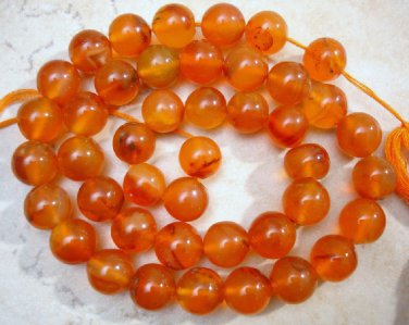 CARNELIAN 7-7.5mm Round Loose Gemstone Beads 14" str