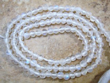 Rainbow Moonstone Blue Fire 2mm ROUND Gemstone Beads 14" strand A+