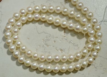 Natural Pearl Fresh Water 6-6.5mm Round Beads 16" A++