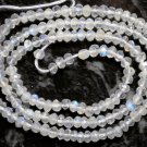 Micro Faceted Fire Rainbow Moonstone 2.5 mm Rondelle Gemstone Beads 14" Strand
