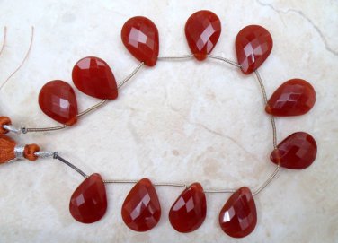 FACETED CARNELIAN CHALCY 20mm PEAR (Set of 5 Pcs) 60Ct