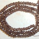 Micro Faceted SMOKY TOPAZ 3.5-4mm Rondelle beads 14" St